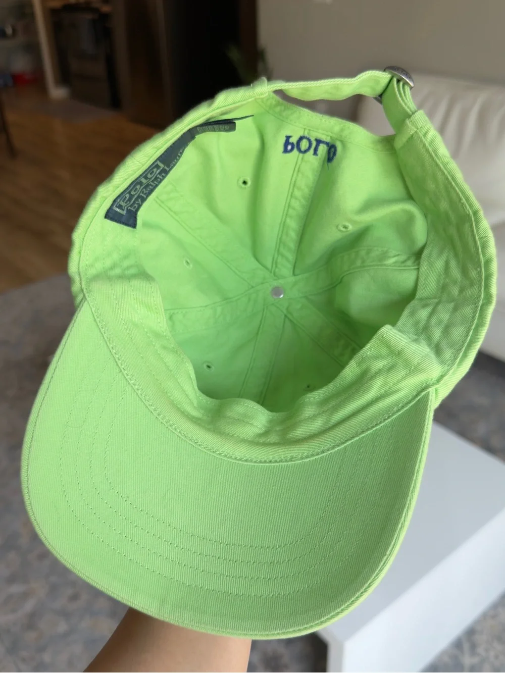 💯 Authentic Polo by Ralph Lauren Lime Green Cap with Navy Pony Logo